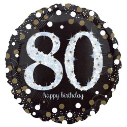 ballon '80 Happy Birthday'...