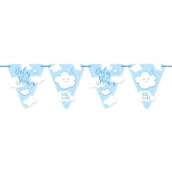 Vlaggenlijn babyshower blauw