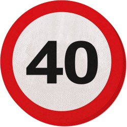 Servetten 'verkeersbord' 40