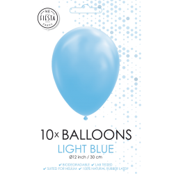 10 BALLOONS 12'' LIGHT BLUE